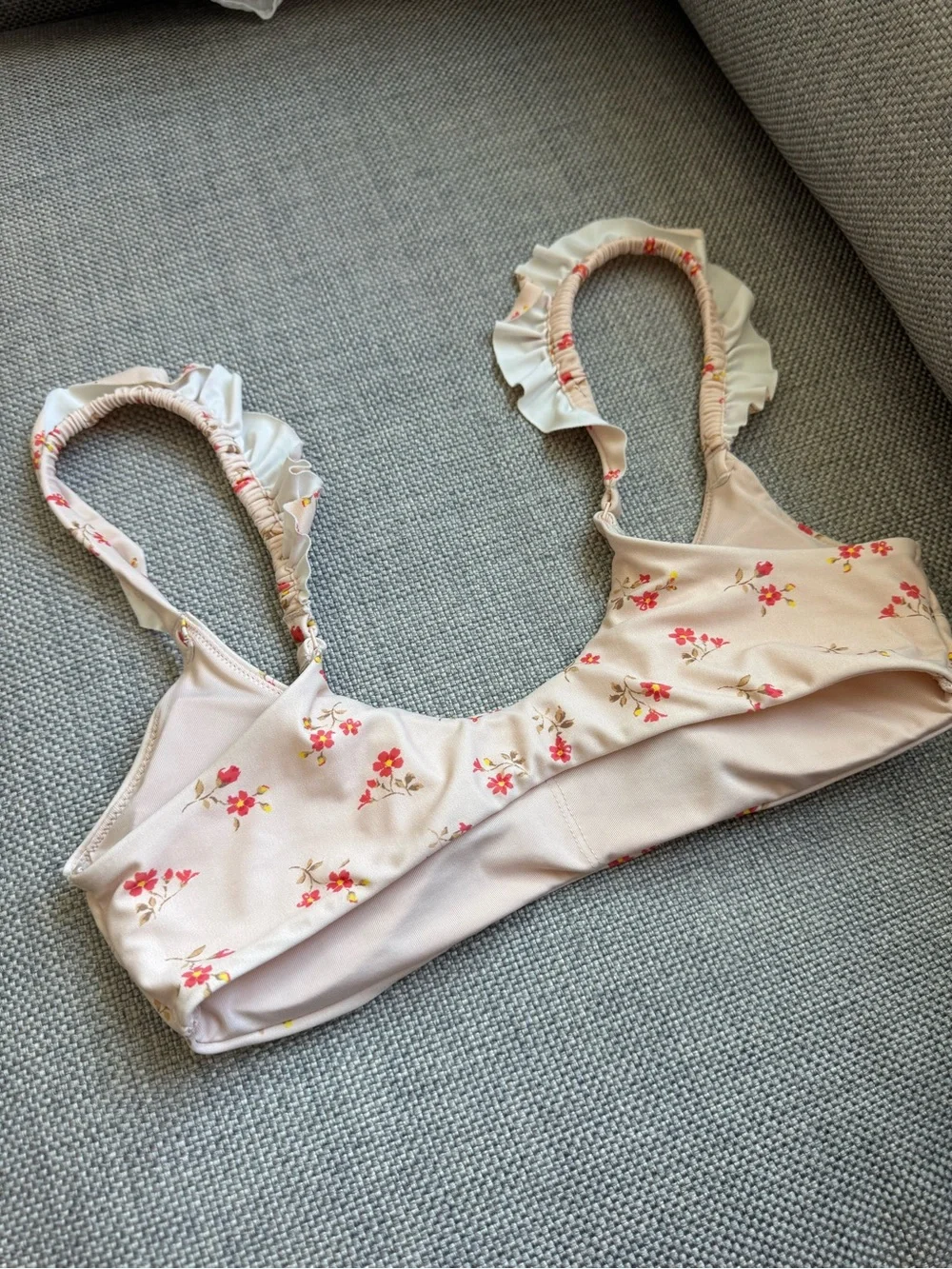 Small Aerie Printed Ruffle Scoop Bikini Two Piece Matching Set Dawn Swimsuit